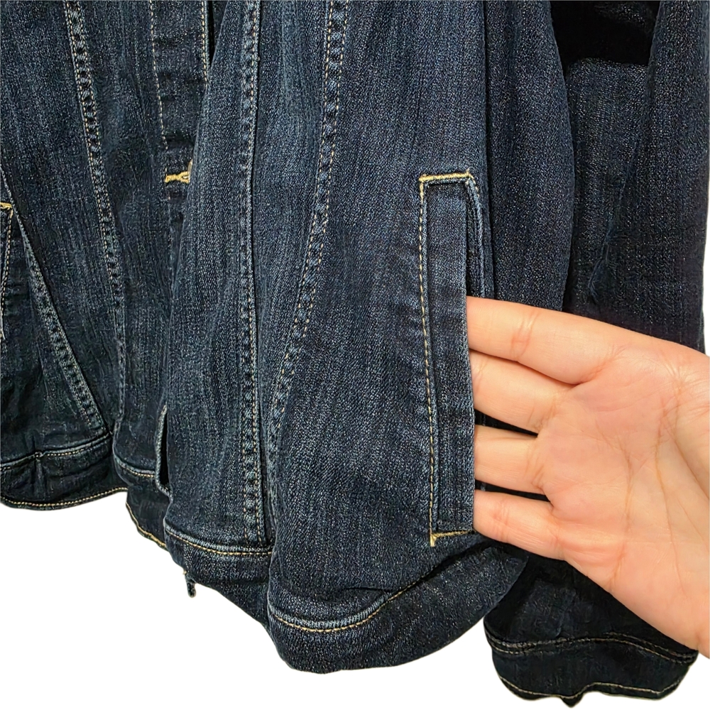 Torrid Denim Trucker Jacket - Dark Wash - Picture 6 of 9